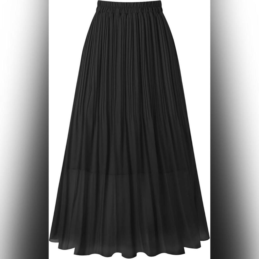 NWT Kingfancy Pleated Chiffon Pleated Elastic Waist Midi Skirt, 3XL (16/18)